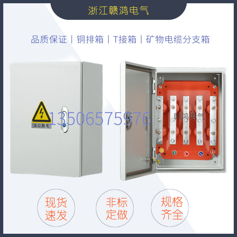 Mineral insulation cable branch box copper bar T-pick conversion box floor bridge branch box 1KV low pressure branch box