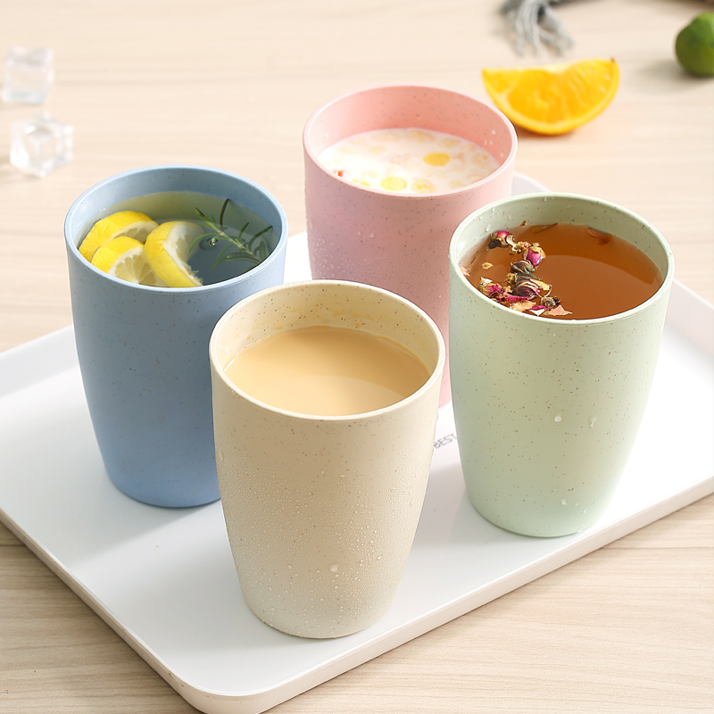 Wheat Straw Casual Water Cup Set for Home Use in the Living Room, Creative and Simple Plastic Cup, Anti-Fall Milk Cup