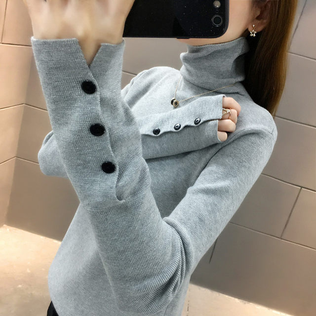 Turtleneck Sweater Women's New Autumn and Winter 2023 Popular Design Niche Women's Short Bottoming Sweater Fashionable and Western