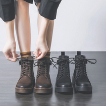 Short barrel Martin boots womens autumn and winter students 2021 new plus velvet thickened winter warm British style short boots