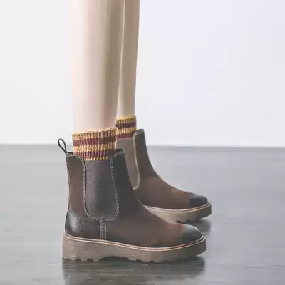 Chelsea boots female English wind Joker 2021 new autumn plus velvet thick-soled short tube retro Martin boots women