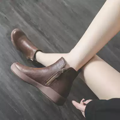 Boots 2021 new autumn and winter Chelsea boots Martin boots female English trend ins short boots short tube side zipper