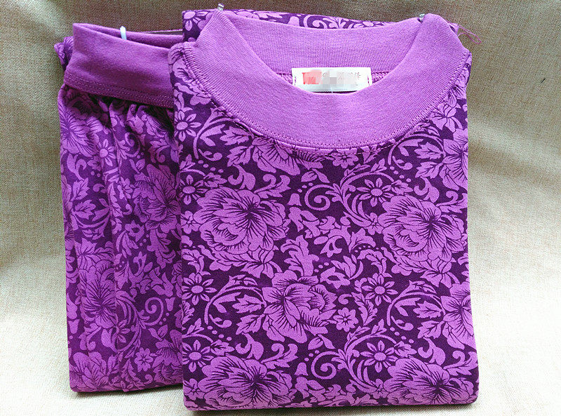 Female mid-aged autumn clothes sanitary pants pure cotton semi-high collar cotton sweater full cotton loose with large size 230 catty heating clothes cover