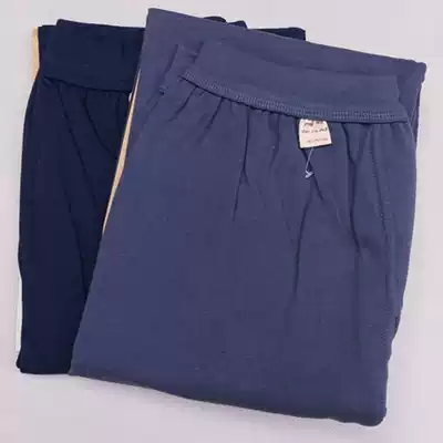 Middle-aged and elderly men's cotton sanitary pants plus fat plus size autumn and winter high-waist inner pants loose bottoming thin cotton wool line pants
