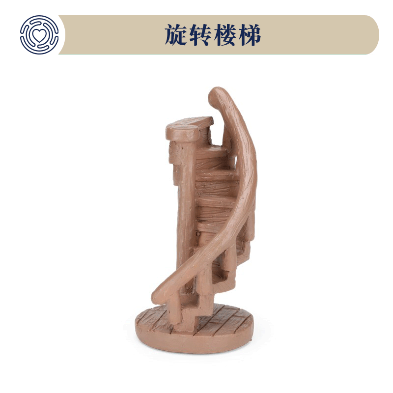 Boko Mental Sand Disc Game Sand Furniture Simulation Mini Rotating Stairs Model Resin Building Furniture Accessories Toys