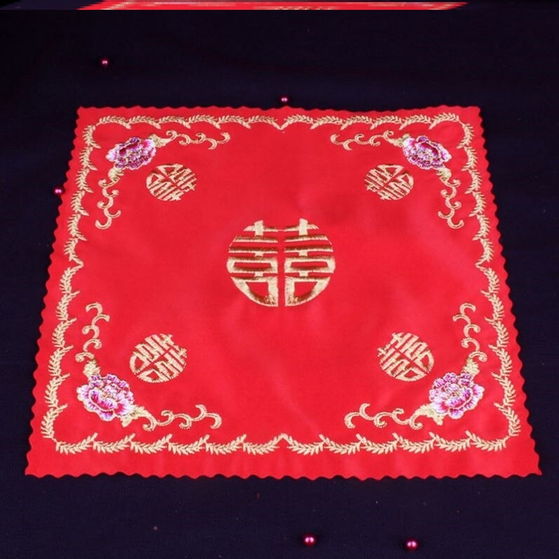 Chinese Wind Gifts Embroidered Embroidered with Festive Handkerg Red Wedding Mandarin Duck and Festive Cheongfu Qipai Qipao Hanfu Dance Handkera