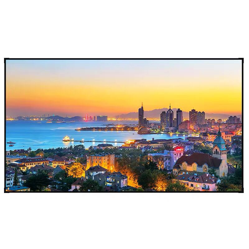 JK via Section H3-FL W2 high-definition woven through sound frame curtain ultra narrow flat frame 100 inch 126 inch 150