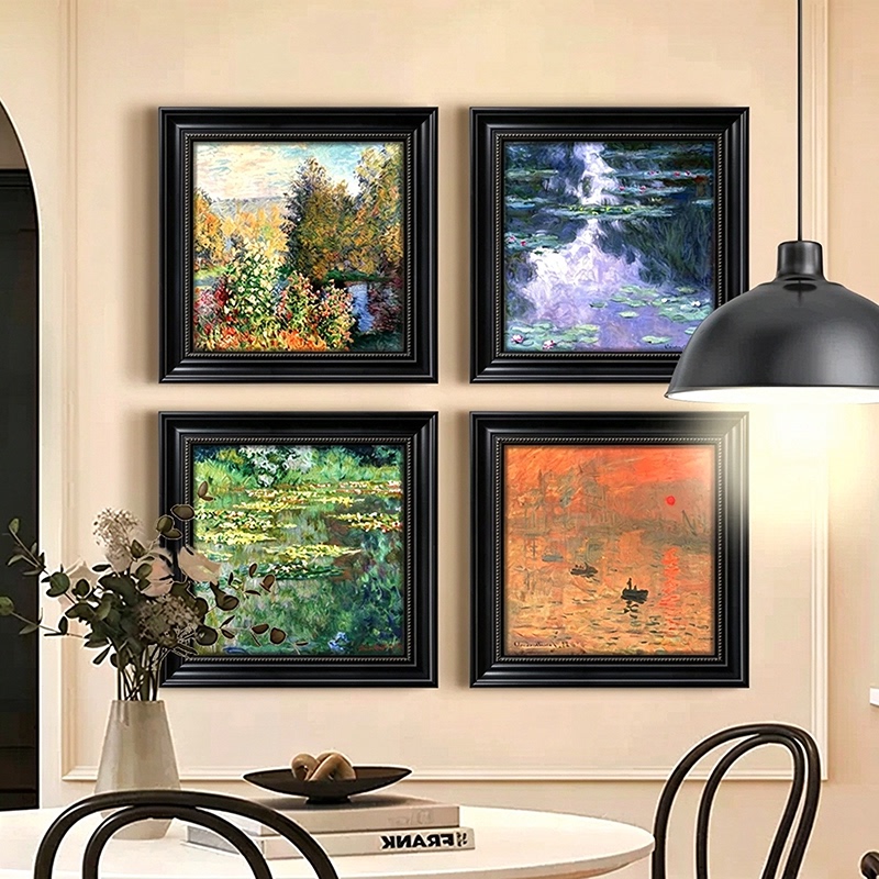 Monet Garden Decorative Painting, Restaurant Retro Niche Art Painting, European-Style Hanging Painting, Living Room, Bedroom, Corridor, Entrance Mural