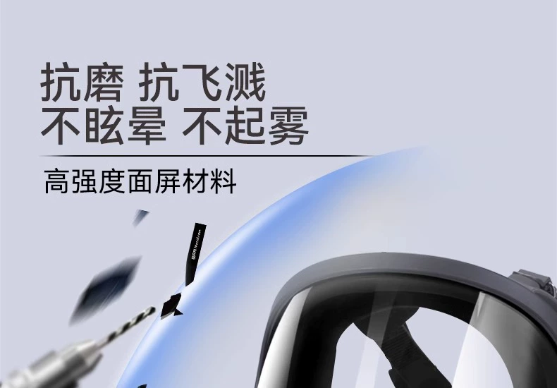 Mặt nạ phòng độc phun sơn toàn mặt Mặt nạ chống bụi công nghiệp bảo vệ toàn mặt đặc biệt chống bụi, thuốc trừ sâu và oxy độc mặt nạ chống phóng xạ