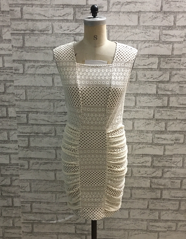 Bc**Bg New Autum Product Customer-Supplied Hollow Fabric Square Collar Slim Women's Dress