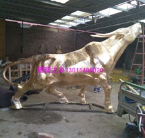 Cast Copper Bull gas Sky factory door to attract wealth ornaments struggle cattle inspirational cattle glass fiber reinforced plastic forging copper sculpture spot 5