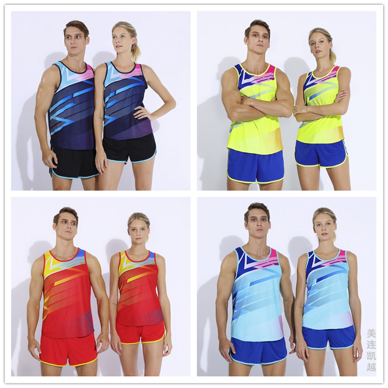 Male And Female Marathon Running Clothes Tracksuit Suit Breathable Motion Suit Competition Training Vest Student Exam
