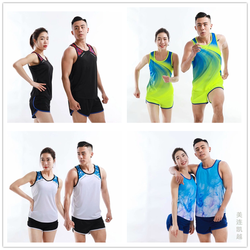 Tracksuit Training Suit Men & Women Marathon Sportswear Suit Chopping Sleeves Breathable Quick Dry Group Purchase Customised Team Clothing Print