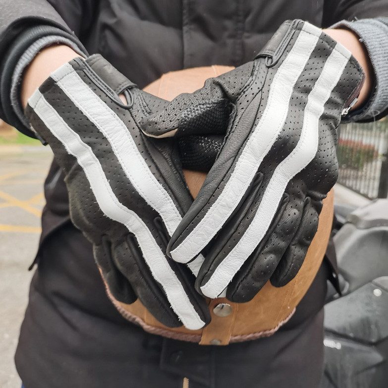 Retro motorcycle gloves male motorcycle rider anti-fall off-road riding leather spring and summer four seasons prisoner VEMAR