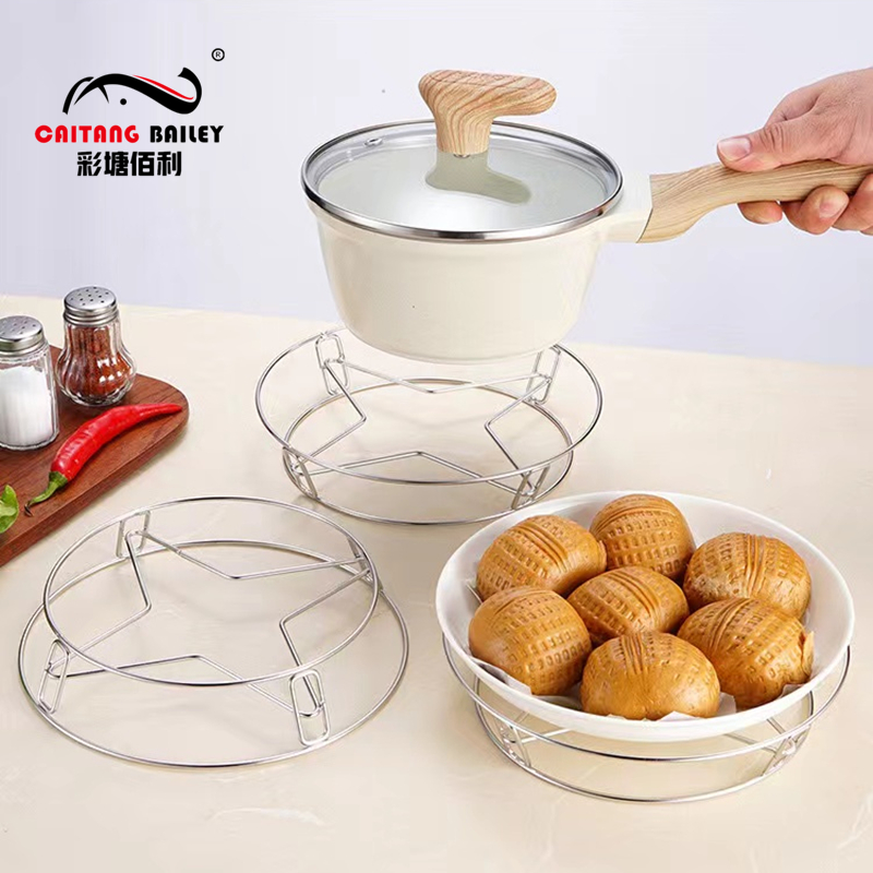 Stainless steel pan frame kitchen household heat insulation cooker pad multi-function pot collection and plate frame