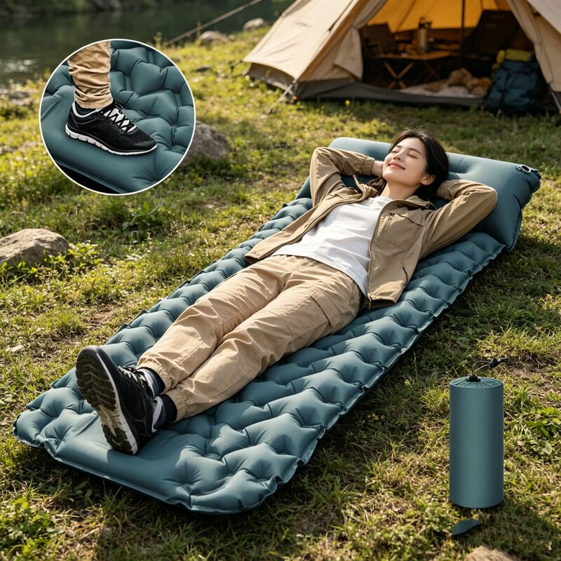 Inflatable Mattress Outdoor Camping Inflatable Sleeping Pad Tent Air Cushion Tpu Moisture-Proof Air Cushion 500g Built-In Pump Inflatable Mattress Outdoor Camping Inflatable Sleeping Pad Tent Air Cushion Tpu Moisture-Proof Air Cushion 500g Built-In Pump