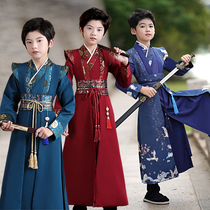 Hanfu Boy 2024 new spring and automne antique wind handsome and ancient habits boy State school Childrens Tang Fashion March Three costumes