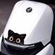 Black cat peeking at car electric motorcycle sticker