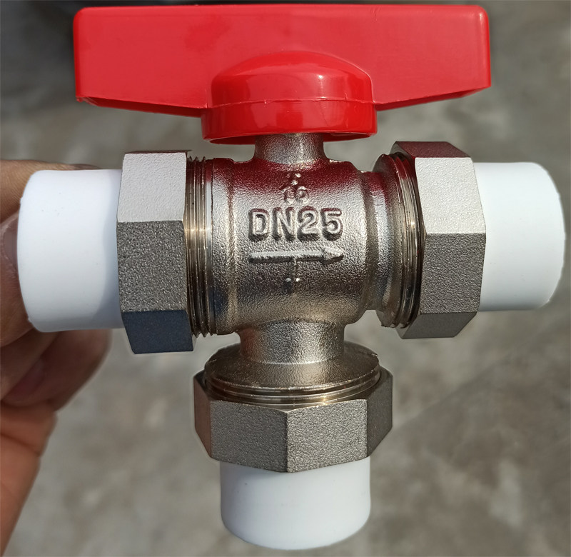 PPR three-way regulating valve PPR three-way valve DN25 DN32 heating three-way valve PP-R replaceable PERT head