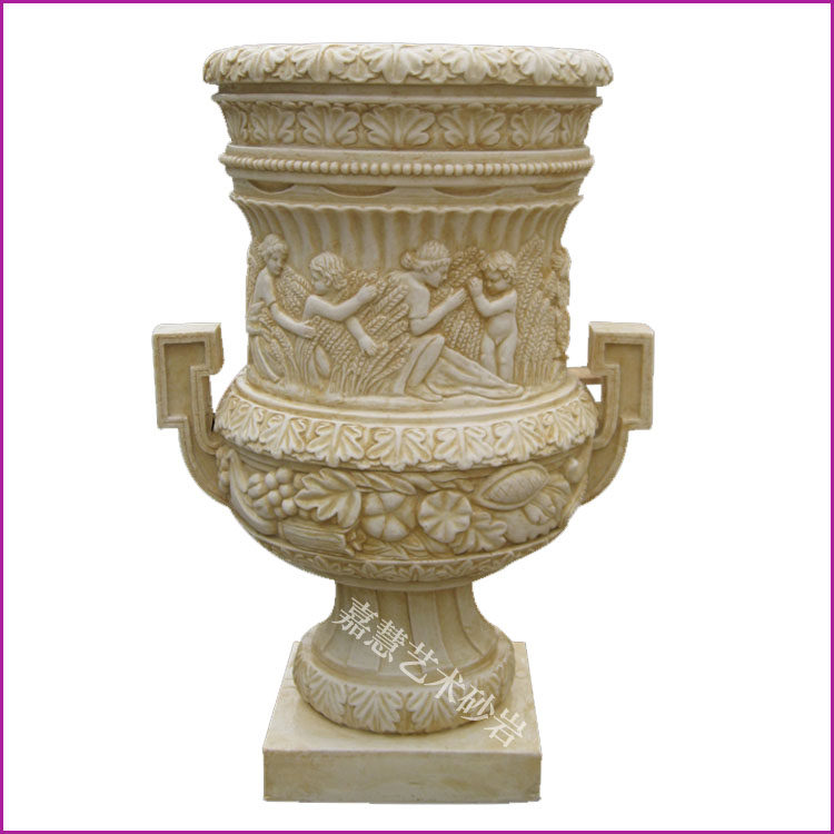 Jiahui Sandstone Glass Fiber Sculpture Garden Forest Landscape Villa Hotel Leisure Clubhouse Decoration Eu Flower Basin Flower Bowl