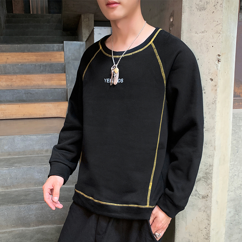 卫衣男圆领秋冬季加绒2019新款嘻哈宽松学生ins韩版潮流外套上衣