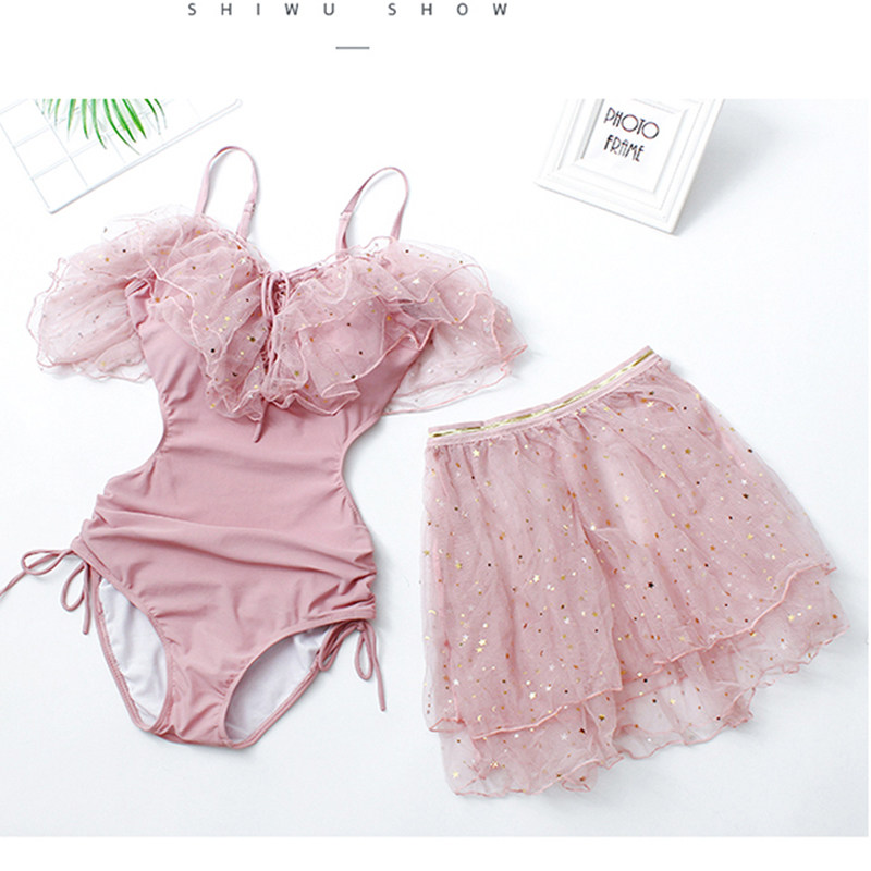 Girls' swimsuit CUHK Tong Tong Swimsuit Girl's 12-15-year-old girl's professional training skirt-style one-piece swimsuit