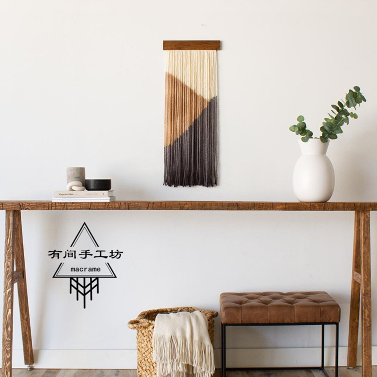 Гобелен 玄关挂画竖款纯手工编织染色挂毯定做入户门厅过道走廊尽头墙壁画