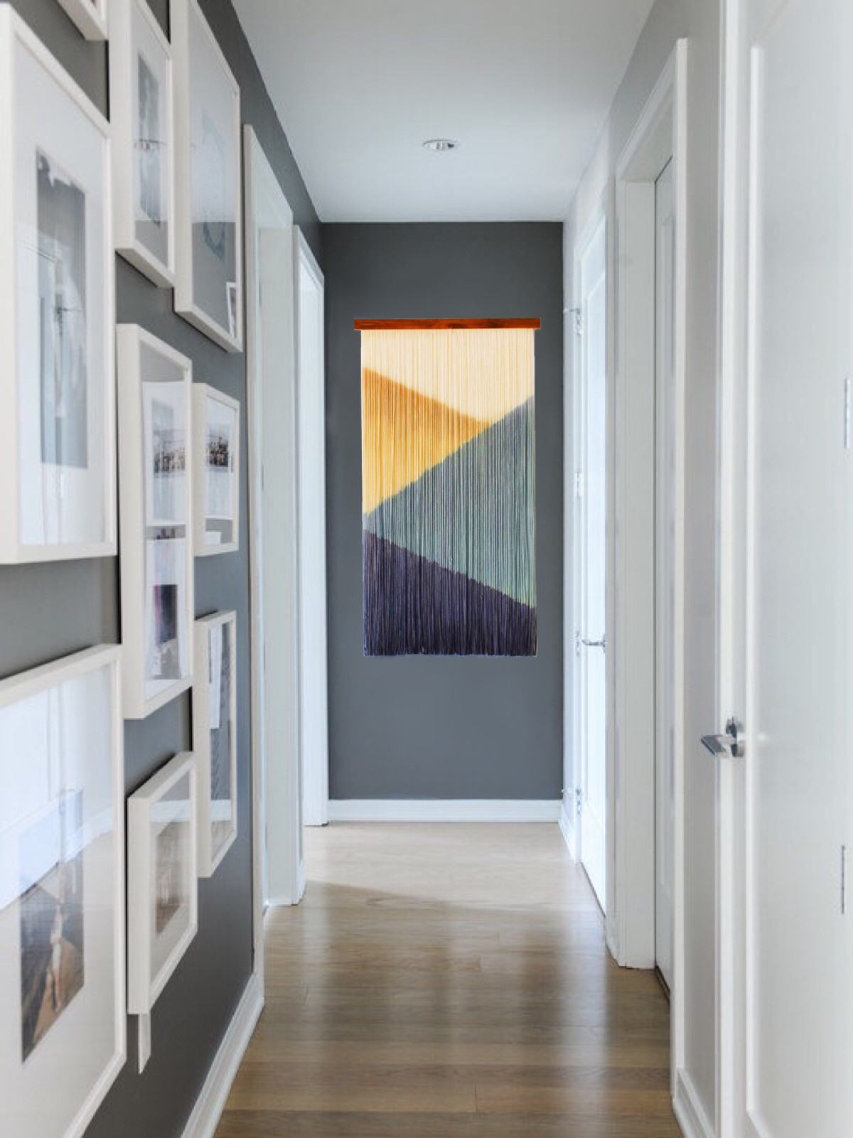 Гобелен 玄关挂画竖款纯手工编织染色挂毯定做入户门厅过道走廊尽头墙壁画