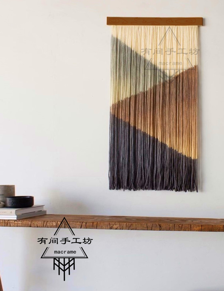 Гобелен 玄关挂画竖款纯手工编织染色挂毯定做入户门厅过道走廊尽头墙壁画