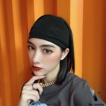 VALVOELITE sports headband womens wide-brimmed internet celebrity solid color sweat-absorbent knitted yoga headband fitness anti-sweat band