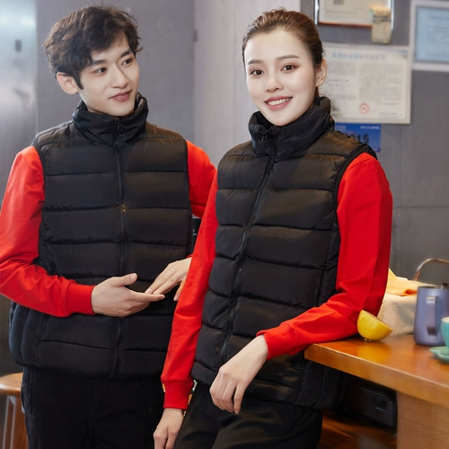 Зимний жилет с пухом для работы, утепленный пуховик, делается под заказ, с печатью вашего логотипа