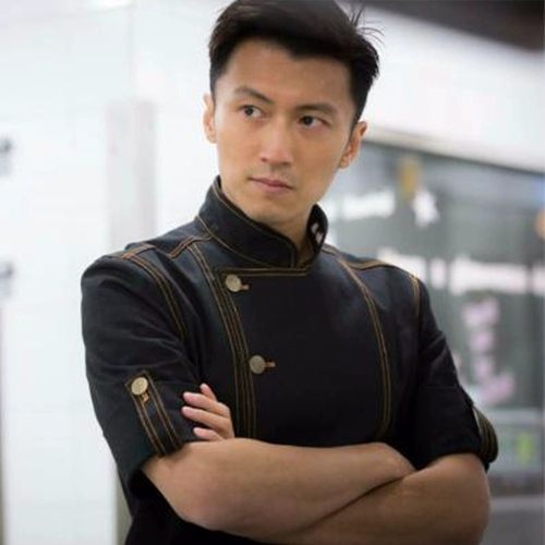 Рабочая одежда Николаса Це и того же шеф-повара, как и отель с длинными рукавами, кухня кухонная джинсовая джинсовая джинсовая ткань 7-четверть.