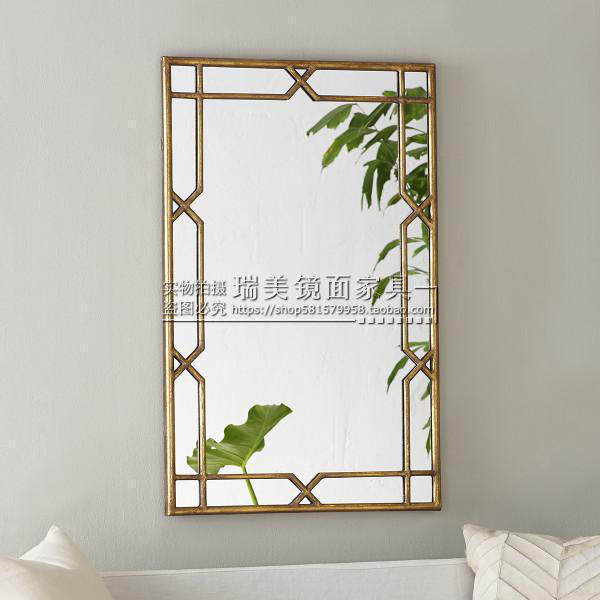 Simple European bathroom mirror Powder room hanging mirror Decorative mirror Entrance mirror Dining room mirror Bedroom makeup mirror Modern wall decoration