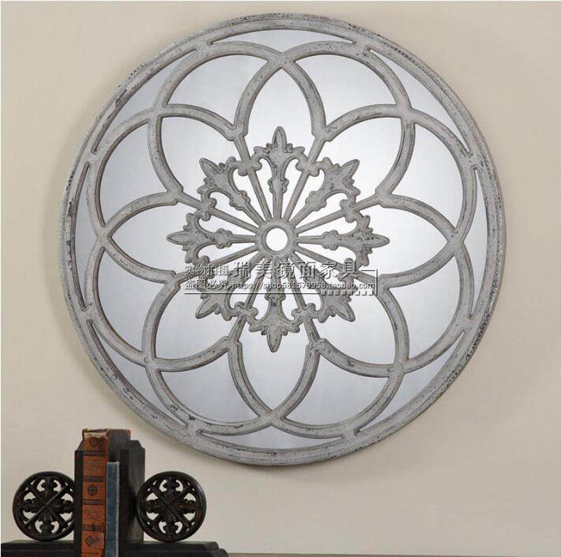 Postmodern American Xuanguan Decorative Mirror Fireplace Door Hall Wall-mounted Wall Decoration Mirror Sofa Background Wall Hung Mirror Customize