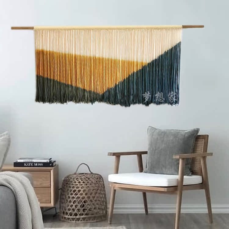tấm thảm dốc nhuộm thảm dệt tay Bắc Âu Bohemian B & B nhẹ nhàng gắn trên bức tranh tường trang trí - Tapestry 	thảm treo tường 3d