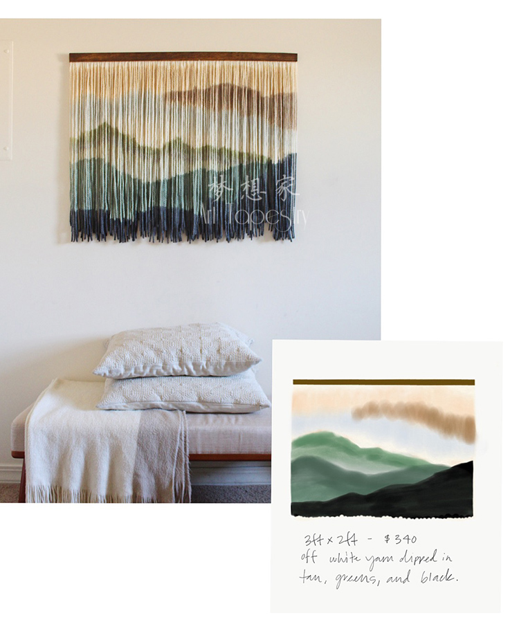 Phong cách Bắc Âu Nhà mềm boho B & B trang trí tường sơn tấm thảm dệt bằng tay gradient tấm thảm nhuộm - Tapestry thảm treo tường trang trí phòng ngủ