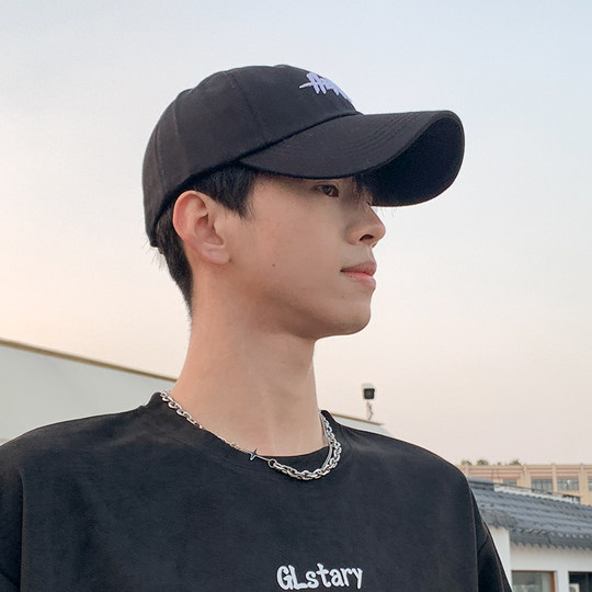 Men's Hat 2024 New Spring and Autumn Large Head Circumference Baseball Cap Korean Style Versatile Embroidered Face-Slimming Baseball Cap