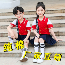 New kindergarten uniforms summer school uniforms for primary school students summer short-sleeved British style cotton suits custom-made