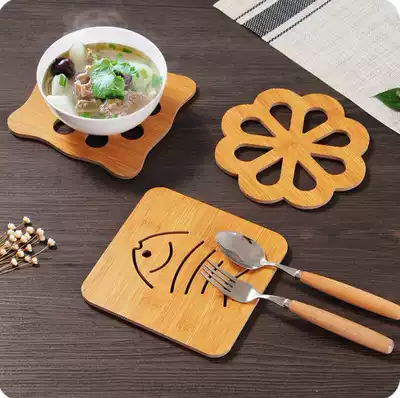 Japanese-style heat insulation mat thickened coaster Bowl mat Kitchen hollow anti-ironing plate mat Placemat plate Teacup table mat