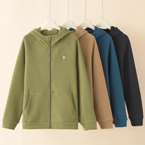 Mens cloud velvet jacket plus velvet thickening hooded zipper mens warm tops Austrian velvet windbreaker