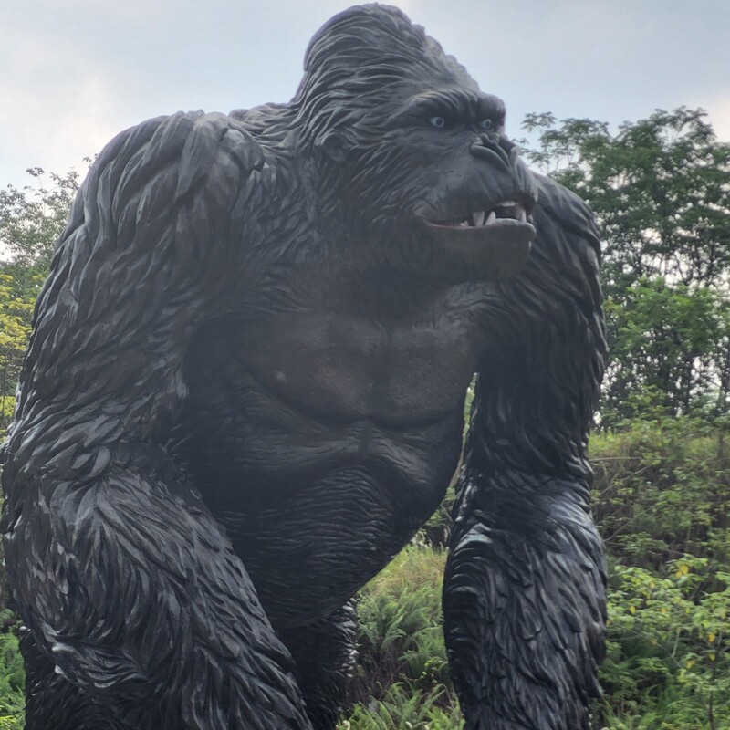 Custom Large-Scale Realistic Gorilla Animal Model That Can Move and Make Sounds, Outdoor Ornament Sculpture, Silicone Soft Dinosaur