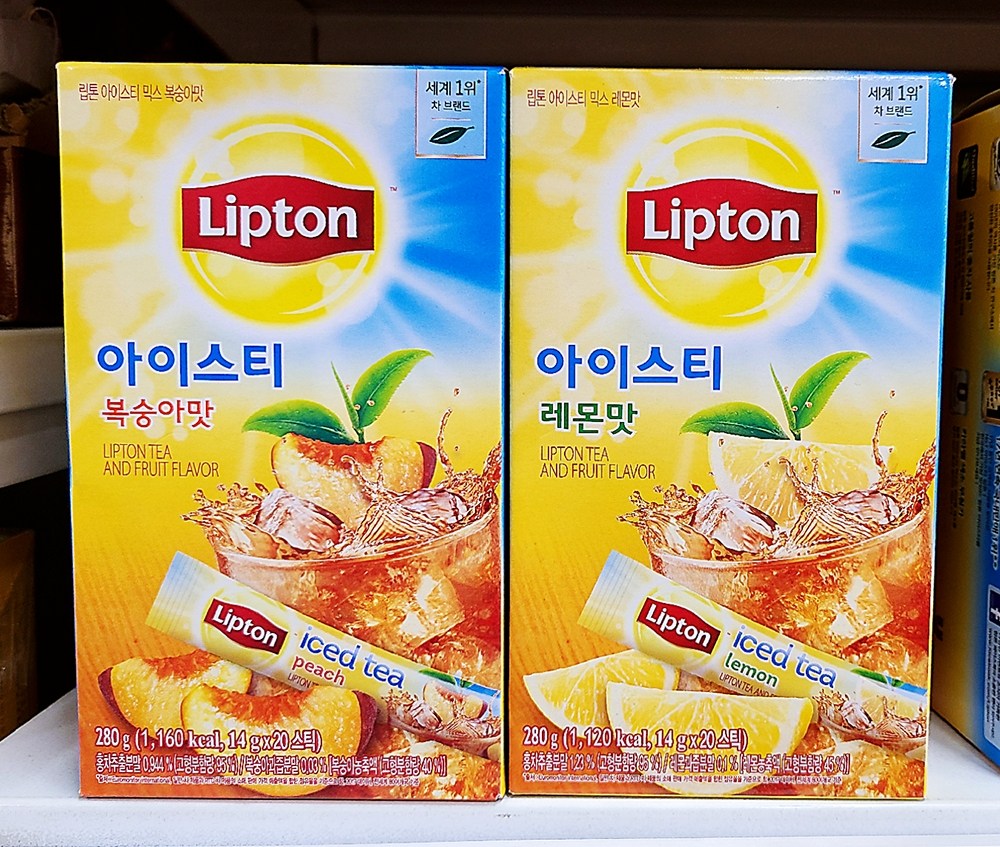 South Korea Straight birthright Lipton Korean version of peach lemon flavor black tea small red book the same special milk tea for black tea