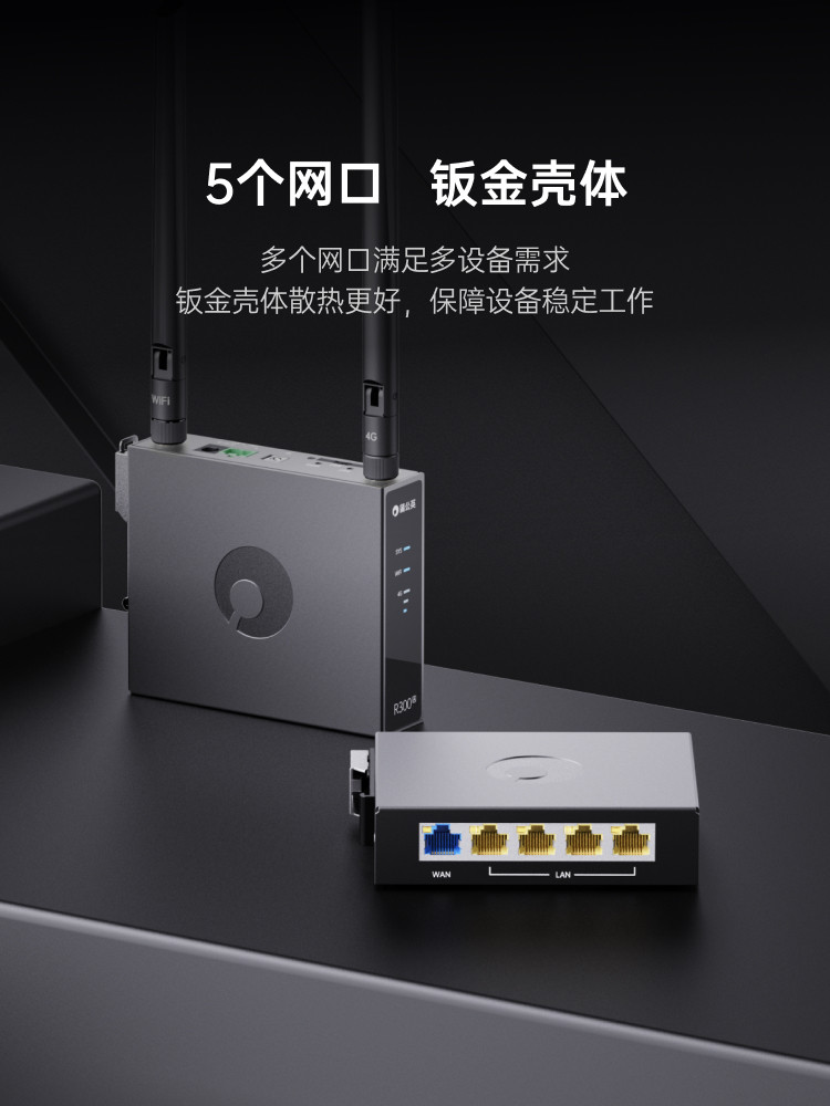 Dandelion 4g Industrial Router R300A Plug-In Card Wireless Wifi Iot Lte Full-Network Connectivity Vehicle-Mounted Plc Remote Networking Internal Network Penetration External Antenna Rail-Type Cpe Remote Operation and Maintenance