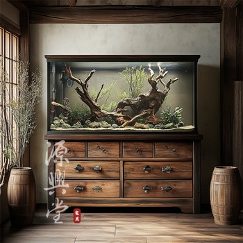 Solid wood fish tank, aquarium base cabinet, floor-standing tank, ultra-white glass fish tank, wabijifeng b&b hotel ornamental fish tank