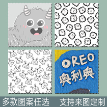 Custom Little Monster Flowers Cute Cartoon Photos Selfie Wipe Mobile Phone Screen Eyes Evil Messed Up Little New Glasses Cloth