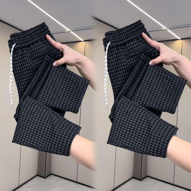 ກາງເກງ plaid ກາງເກງຂອງແມ່ຍິງພາກຮຽນ spring ແລະດູໃບໄມ້ລົ່ນແບບໃຫມ່ pants ຊື່