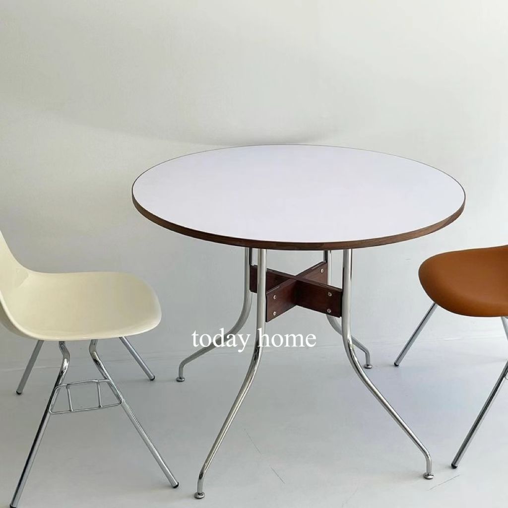 New preview today home Korea blogger Middle Old Dining Table Ims Roundtable Stainless Steel Walnuts