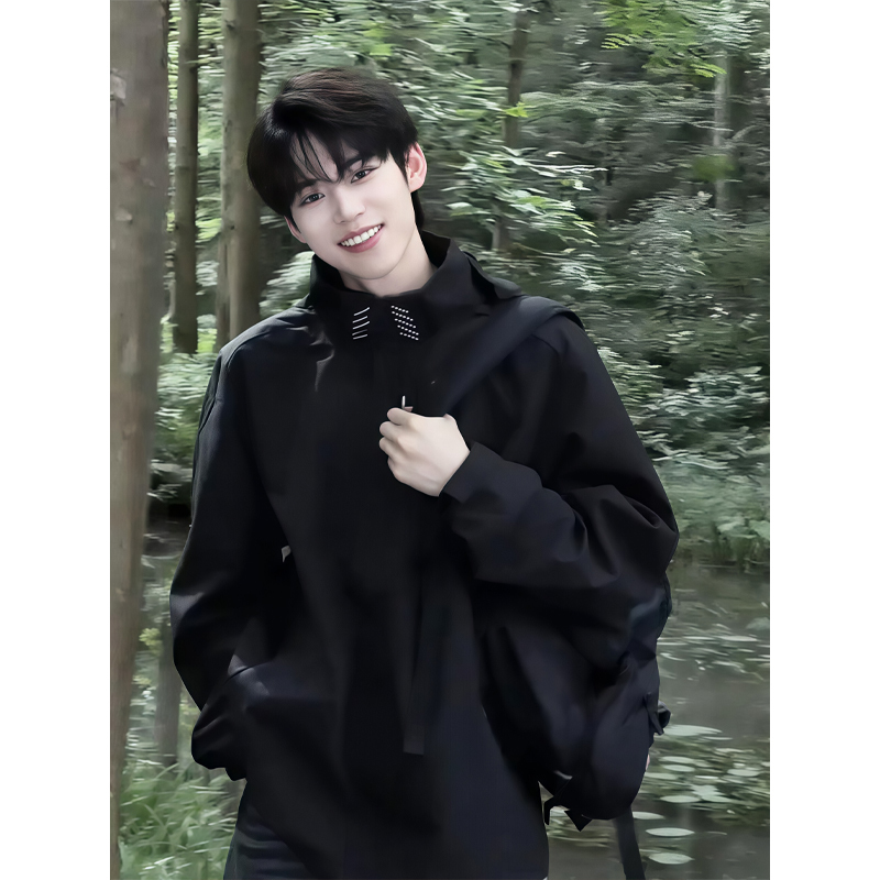 Black Warrior Windproof and Waterproof Jacket for Men, Spring Soft Shell Couple's American-Style Functional Outdoor Mountaineering Jacket Black Warrior Windproof and Waterproof Jacket for Men, Spring Soft Shell Couple's American-Style Functional Outdoor Mountaineering Jacket
