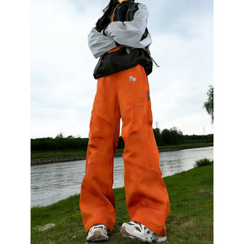 Orange Color Water-Resistant Softshell Hiking Pants for Men, Suitable for Winter Travel in Western China, Waterproof and Windproof Outdoor Mountaineering Work Pants