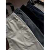 Черные быстросохнущие тонкие водонепроницаемые шелковые штаны, в американском стиле, свободный прямой крой